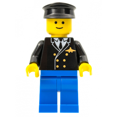 airport - pilot blue legs black hat