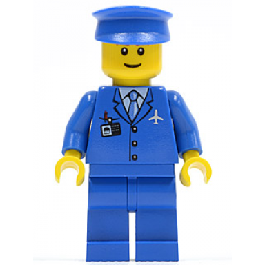 airport - blue 3 button jacket and tie blue hat blue legs undetermined eyebrows