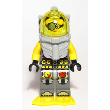 atlantis diver 7 - brains - with yellow flippers and trans-yellow visor