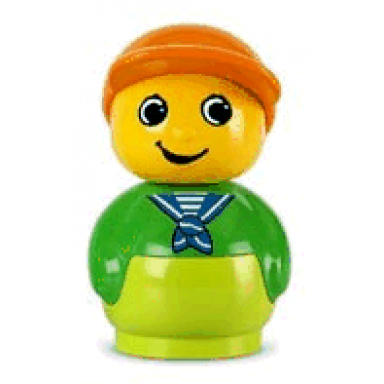 primo figure boy with lime base green top orange hat