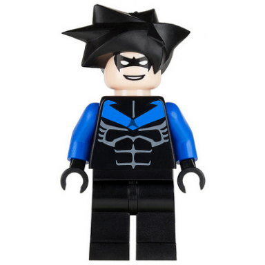 nightwing - blue arms and chest symbol