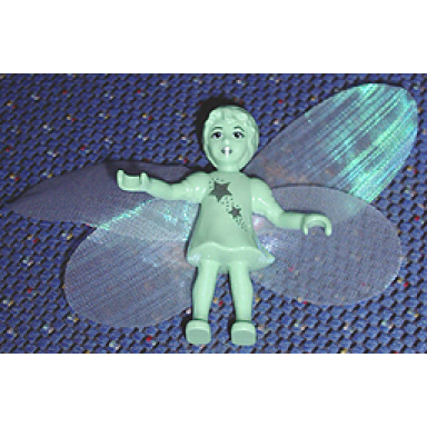 belville fairy millimy - medium green with stars pattern wings bow