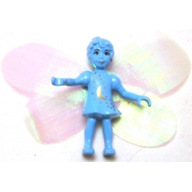 belville fairy millimy - medium blue with moon pattern wings bow
