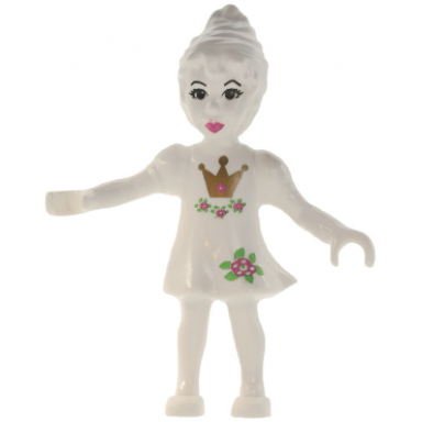 belville fairy thumbelina - white with flowers and crown pattern