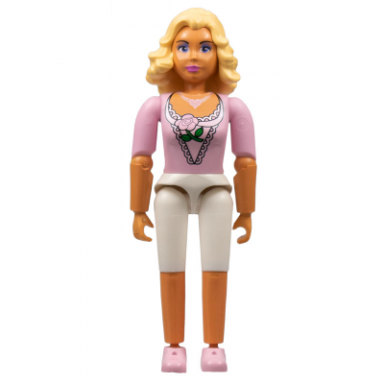 belville female adult woman princess rosaline - white shorts pink top with flower and lace pattern very light orange hair pink shoes