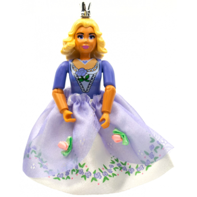 belville female adult woman princess rosaline - white shorts medium violet top with flower and lace pattern very light orange hair medium violet shoes skirt crown