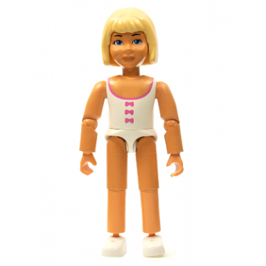 belville female - white swimsuit with dark pink bows pattern light yellow hair 75296