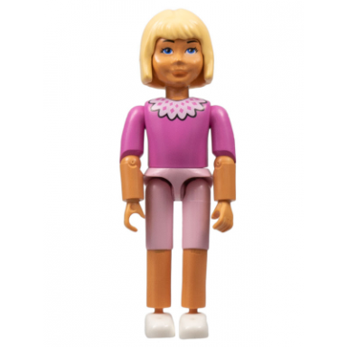 belville female child girl - pink shorts dark pink top with lace collar pattern very light orange hair white shoes 75755