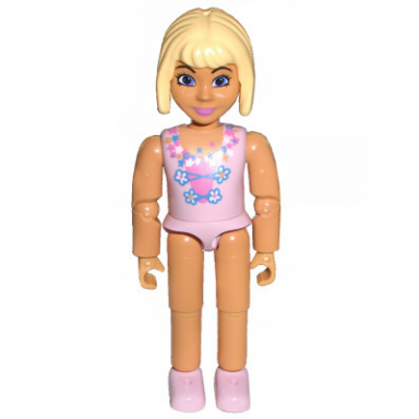 belville female child girl cherrie blossom - pink top with flowers pattern very light orange hair pink shoes