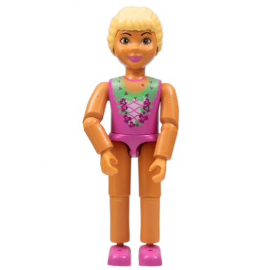 belville female child girl princess vanilla - dark pink top with flowers pattern very light orange hair dark pink shoes