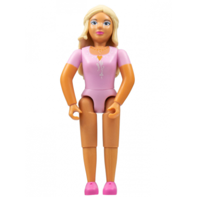 belville female adult woman princess - bright pink top light yellow hair dark pink shoes