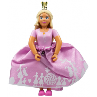 belville female adult woman princess - bright pink top light yellow hair dark pink shoes skirt crown
