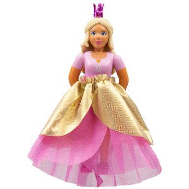 belville female - princess pink top yellow hair dark pink shoes skirt long crown