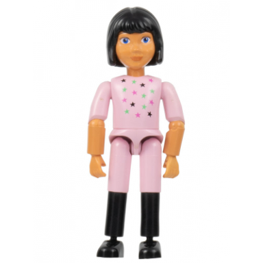 belville female - pink shorts black boots pattern pink shirt with stars black hair