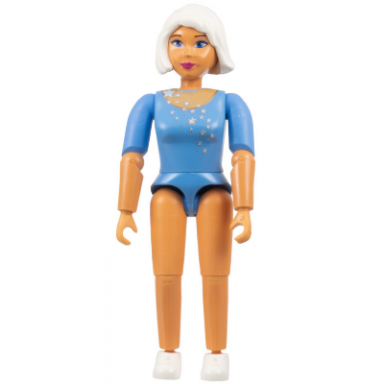 belville female adult woman stella - medium blue top with stars pattern white hair white shoes