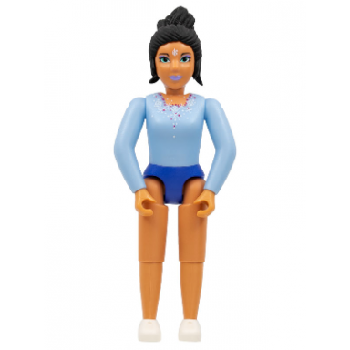 belville female adult woman snow queen - bright light blue top black hair white shoes