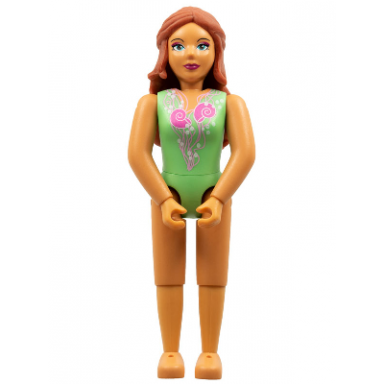 belville female adult woman mermaid - medium green swimsuit with bubbles and seashells pattern dark orange hair
