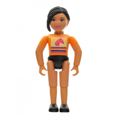 belville female - girl with black ponytail and orange shirt