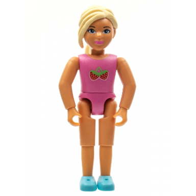 belville female - light yellow hair pink shirt with strawberries pattern