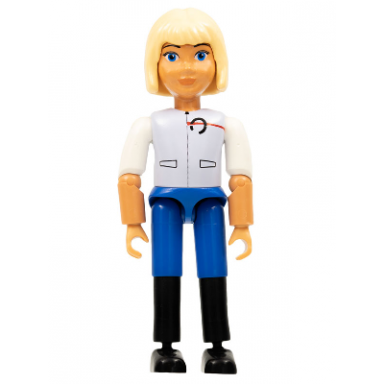 belville female - light violet top with white sleeves blue shorts black boots light yellow hair