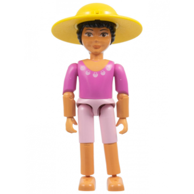 belville female child girl - pink shorts dark pink top with seashells pattern black hair hat