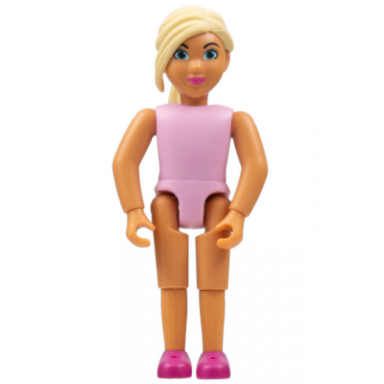 belville female child girl princess - bright pink top light yellow hair magenta shoes