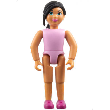 belville female child girl princess - bright pink top black hair magenta shoes