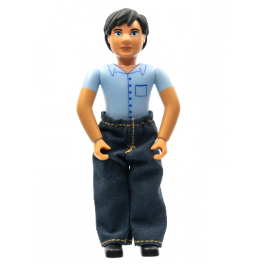 belville male - blue shorts blue shirt with buttons pocket pattern black hair pants