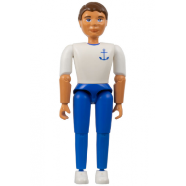 belville male - brown hair white shirt with anchor pattern blue pants white shoes