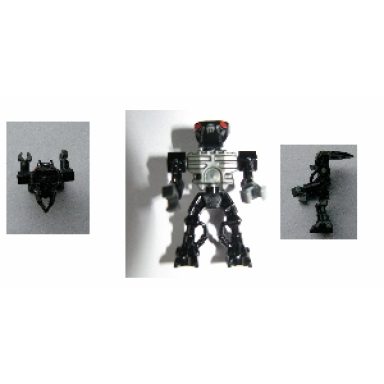 bionicle mini - barraki mantax pearl dark gray torso