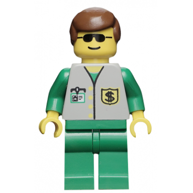 bank - green legs brown male hair
