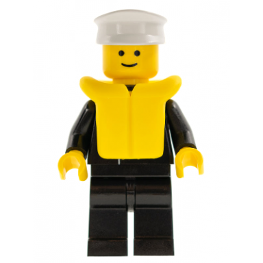 boat admiral with gold anchor pattern life jacket