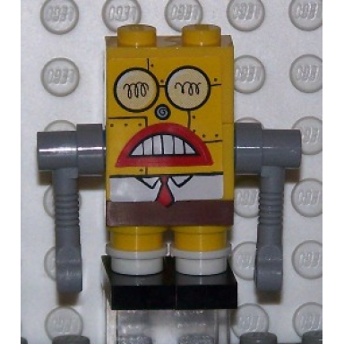 robot spongebob with sticker
