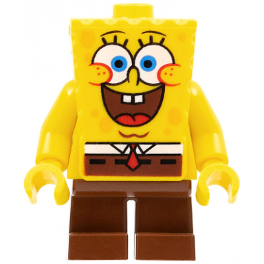 spongebob - large grin and black eyebrows