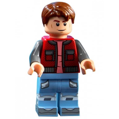 marty mcfly - red jacket with pockets dark bluish gray arms