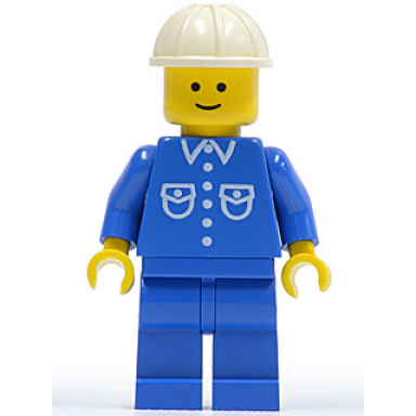 shirt with 6 buttons - blue blue legs white construction helmet