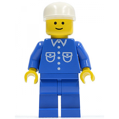 shirt with 6 buttons - blue blue legs white cap