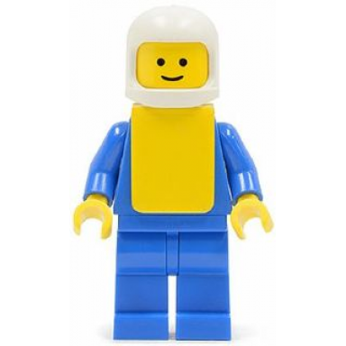 shirt with 6 buttons - blue blue legs white classic helmet yellow vest