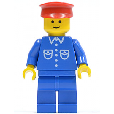 shirt with 6 buttons - blue blue legs red hat