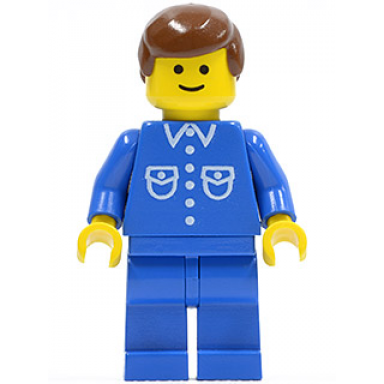 shirt with 6 buttons - blue blue legs brown male hair