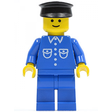 shirt with 6 buttons - blue blue legs black hat