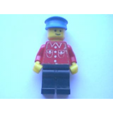 shirt with 4 buttons sticker - red - black legs blue hat