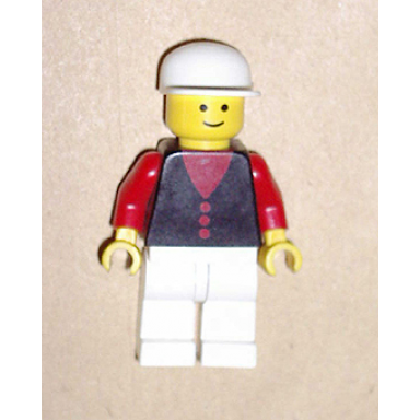 shirt with 3 buttons - red red arms white legs white cap