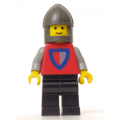 classic - knight shield red gray black legs dark gray chin-guard