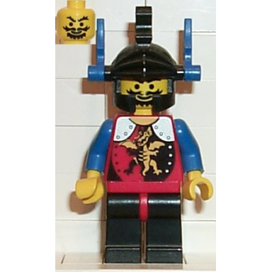 dragon knights - knight 2 black legs with red hips black dragon helmet blue plumes
