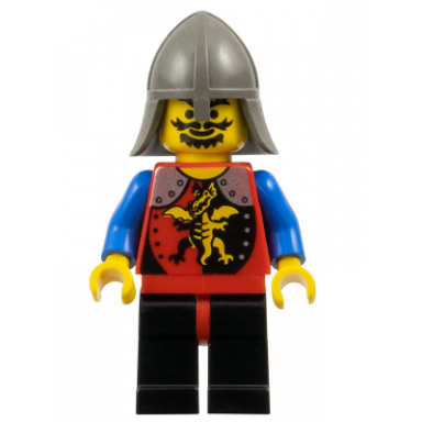 dragon knights - knight 2 black legs with red hips dark gray neck-protector
