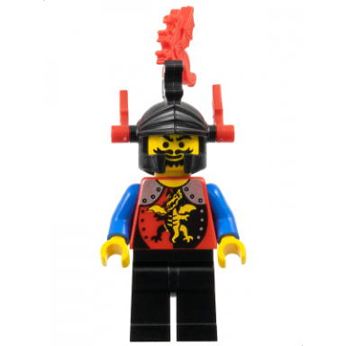 dragon knights - knight 2 black legs black dragon helmet red plumes
