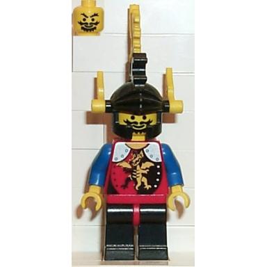 dragon knights - knight 2 black legs with red hips black dragon helmet yellow plumes
