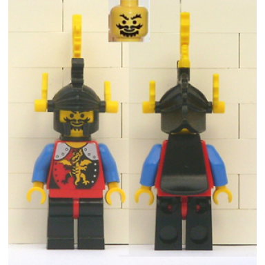 dragon knights - knight 2 black legs with red hips black dragon helmet yellow plumes black plastic cape