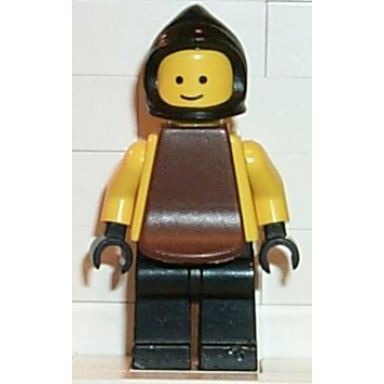 blacksmith - black legs and hips yellow torso and arms black hands black cowl brown plastic cape